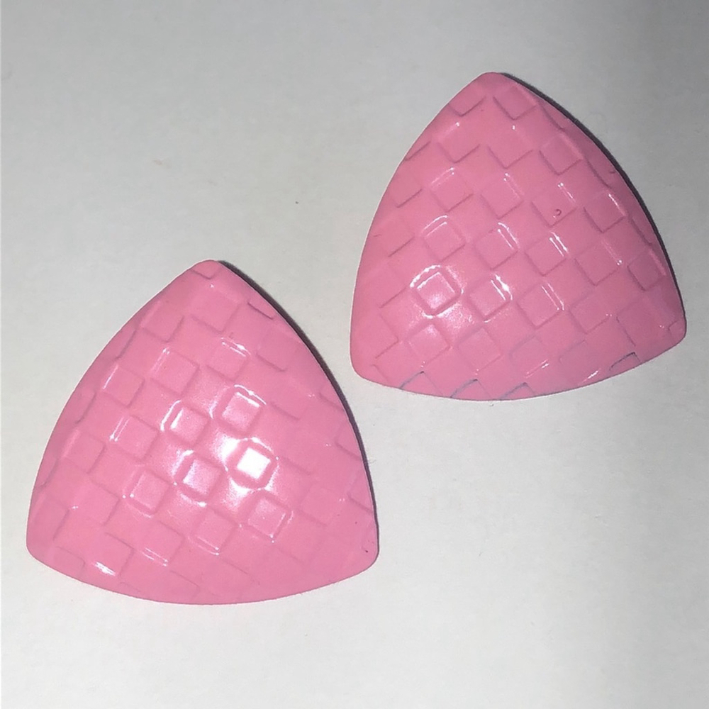 Pink Textured Vintage Retro Boho Metal Earrings